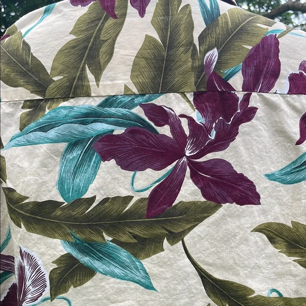 Tropical Floral Orchid Button-Up Shirt - Picture 11 of 14